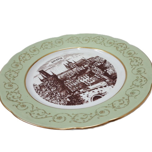 MZ Czechoslovakia Porcelain Plate Praha New, 20 cm in Original Box