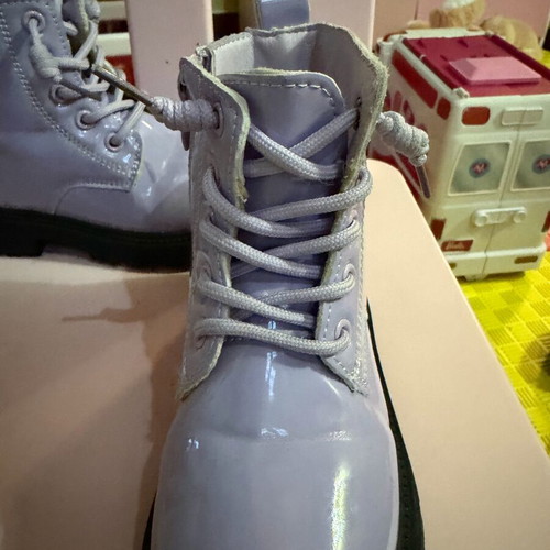 Children's leather boots size 27 like new, purple