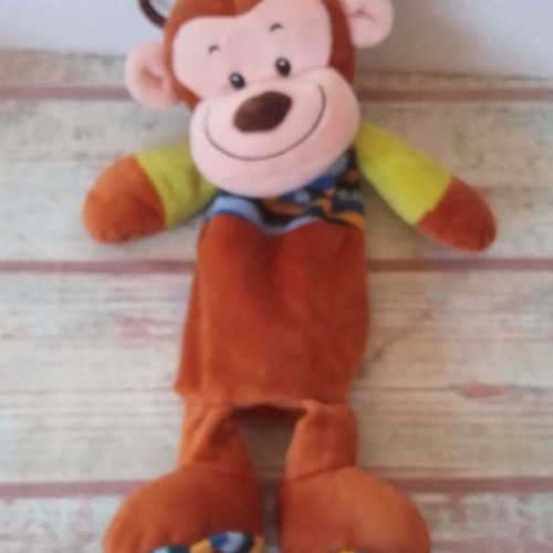 Plush school pencil case monkey like new