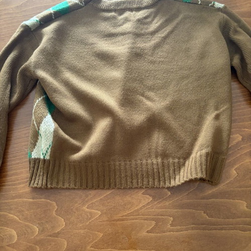 Shein Dazy S Sweater like new, 80s Y2K grandpa style, brown and green
