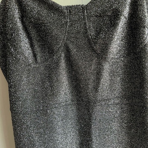 Short dress with silver glitter, size Large, like new