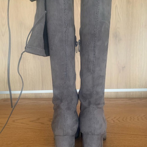Sante gray suede over the knee boots new