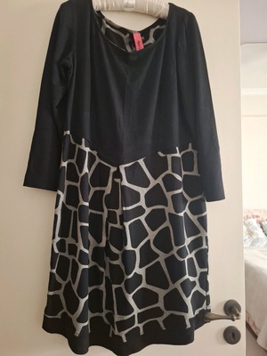 Reni Leza dress with animal print used, black and white