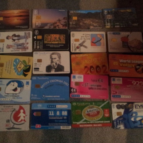 Phone cards used, pack of 20 pieces