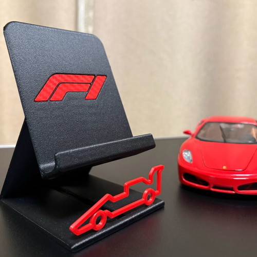 3D Printed F1 Design Phone Stand from PETG Carbon Fiber new