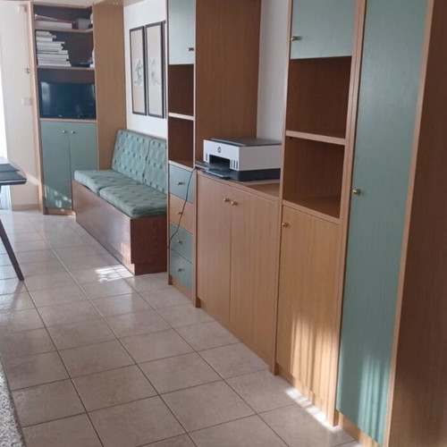 Furniture cabinets shelves drawers new, light walnut wood