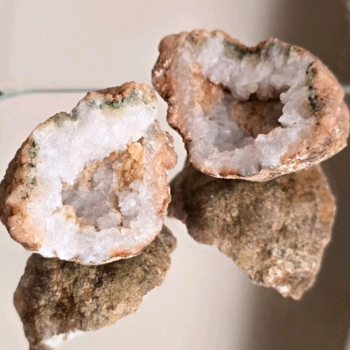 Geode Quartz Stone new from Morocco, set of 2 pieces