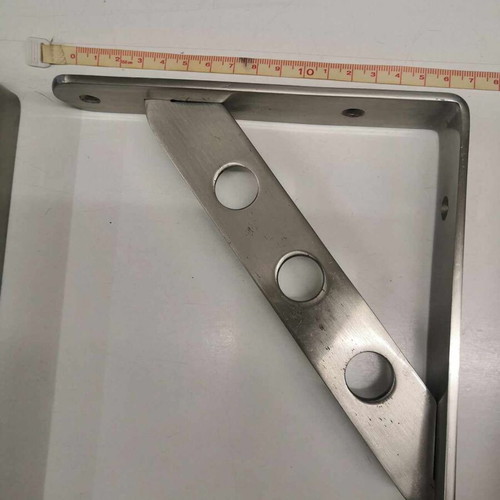 Inox shelf brackets set 17cm x 20cm like new heavy duty