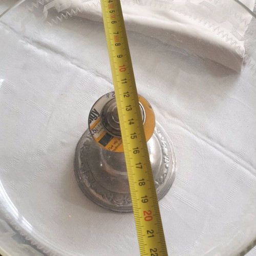 Vintage fruit bowl from the 1930s like new, crystal with engraved design