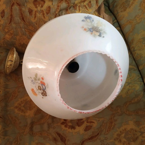 Opaline ceiling light from 1960 used with floral design