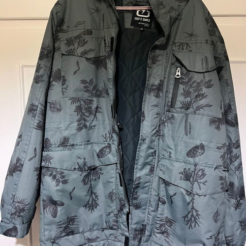 Emerson green jacket like new with leaf patterns