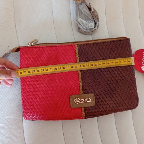 Doca shoulder bag new, spacious brown and red