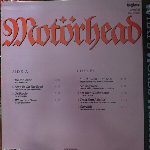 Motorhead Whats Words Worth? vinyl record near mint, metal