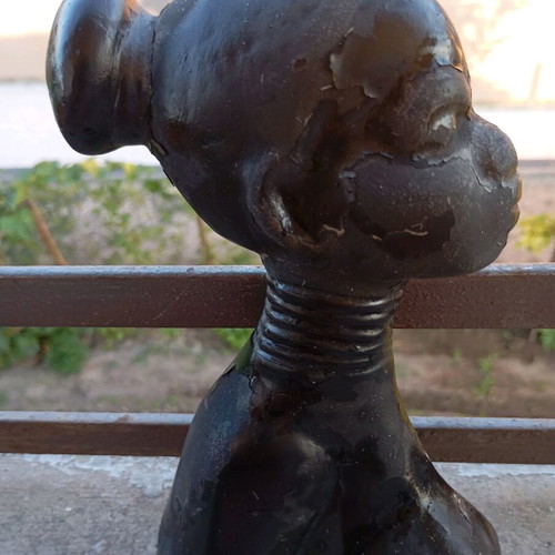 Vintage Cleopatra figure used, handmade from the 1970s