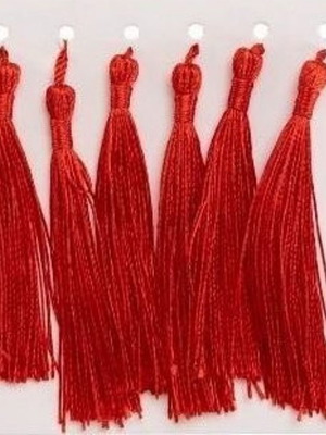 Set of 10 Red Tassels New for Charms and Crafts