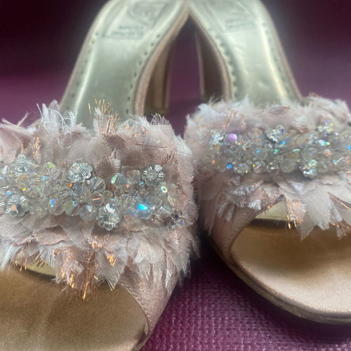 Angeli Inguileti bridal heels with feathers and Swarovski like new, size 39