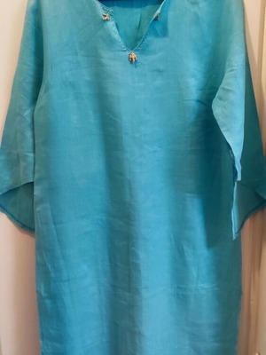 FIGARO Linen Dress / Tunic in Turquoise Color (Excellent Condition)