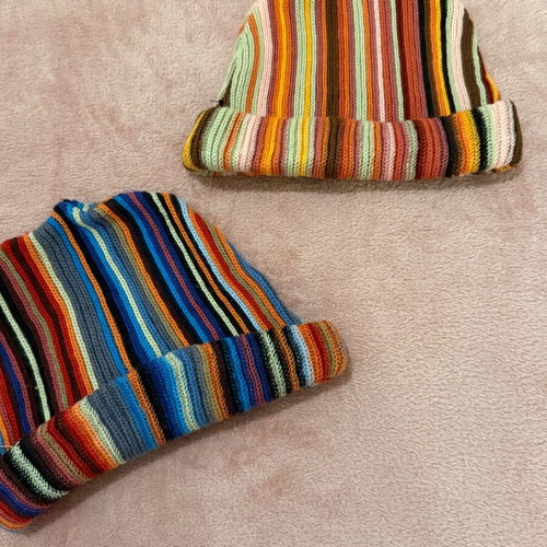 Two wool striped hats like new, multicolor, size S