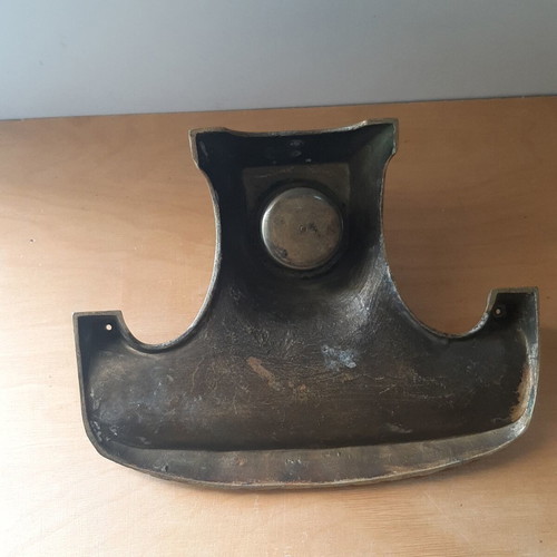 Brass carved inkwell used, Arts and Crafts Art Nouveau style