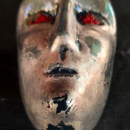 Crystal & Silver Sculpture like new, Brains series Kosta Boda Bertil Vallien