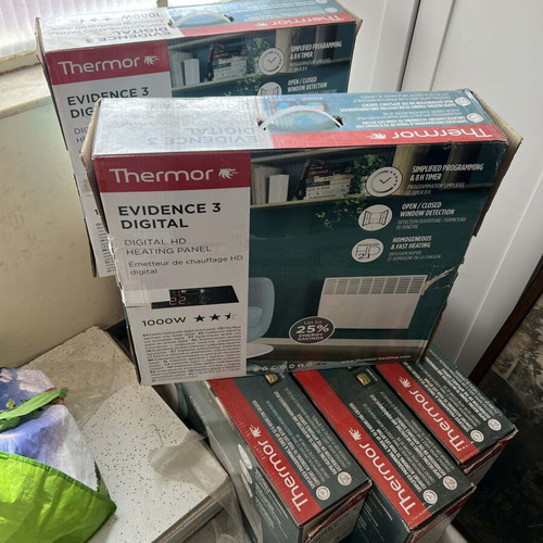 Thermor Evidence 3 Elec Wall Heaters 2000W with Electronic Thermostat, pack of 3 new