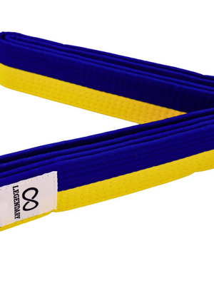 Legendary yellow/blue martial arts belt new