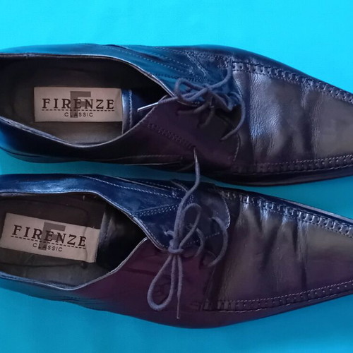 Men's black Firenze classic shoes 43 100% Italian leather like new