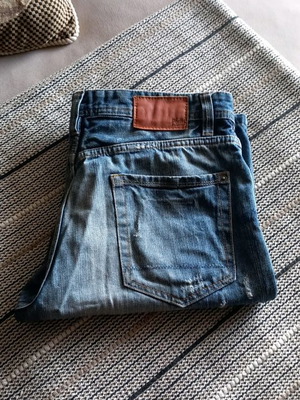 Branded men's denim bermuda shorts