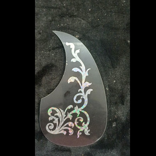 Acoustic guitar pickguard sticker black with iridescent design