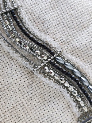 Multistrand bracelet new with glass and acrylic beads
