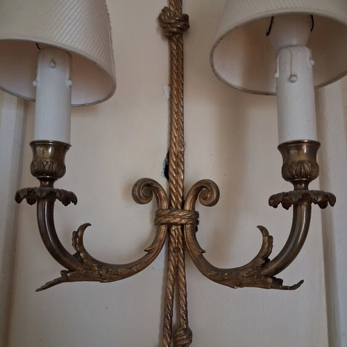 French wall lights like new, pack of 2, 1870