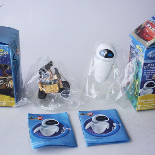 Wall-E & Eve Micro World mini figure cake toppers new