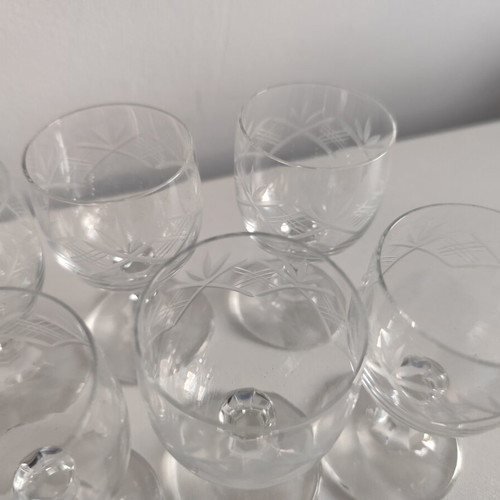 Vintage crystal liqueur glasses, set of 6