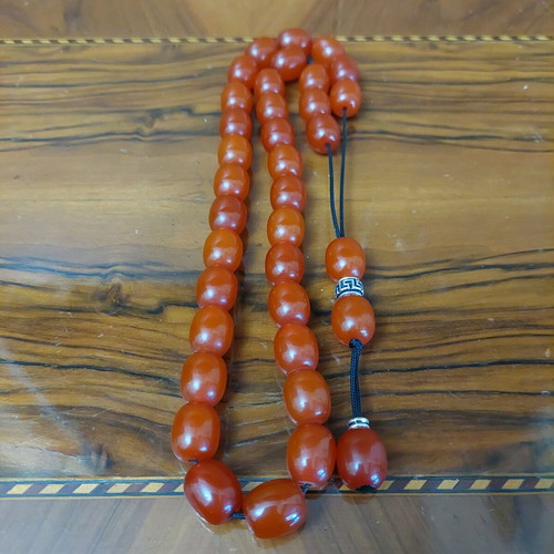 Worry beads new with 33 + 3 beads from dark orange new faturan