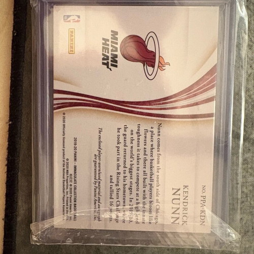 Immaculate Kendrick Nunn RPA 44/50 basketball card with patch