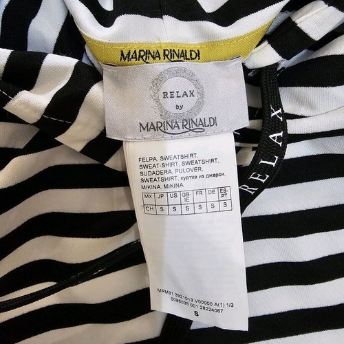 Marina Rinaldi blouse new, size Small, black and white
