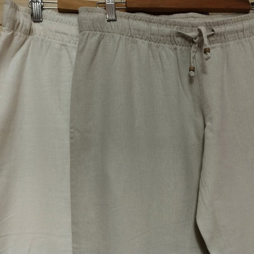 Linen pants set of 2 used, white and beige, size L