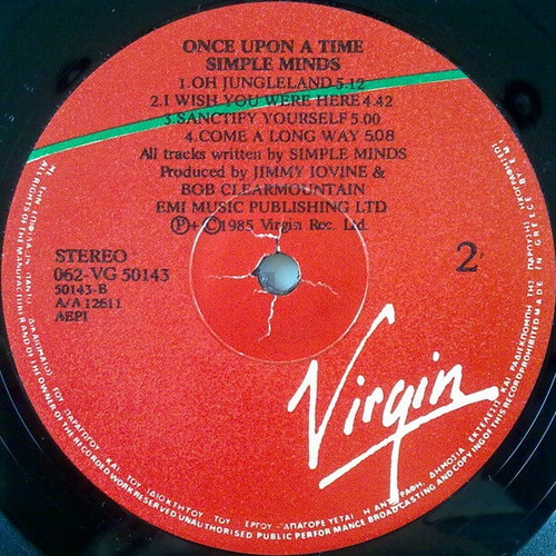 Simple Minds Once Upon A Time LP used, punk
