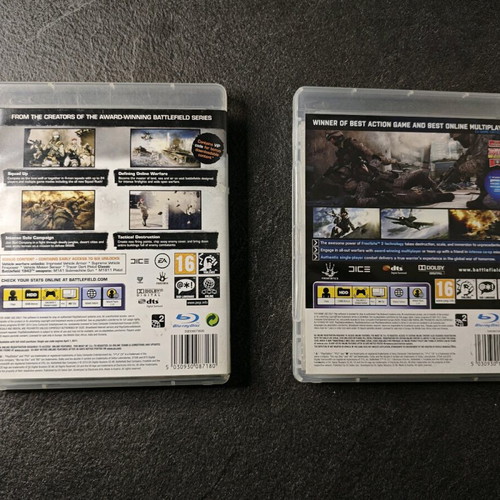 Battlefield 2 and 3 PS3 games used, PAL, no manual, pack
