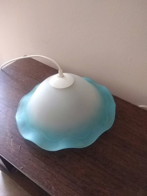 Ceiling light like new in white and sky blue color