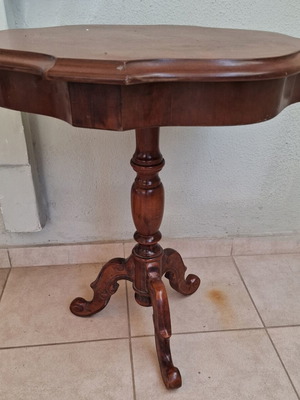 Vintage ξύλινο τραπεζάκι ροτοντάκι στυλ Louis XV μεταχειρισμένο