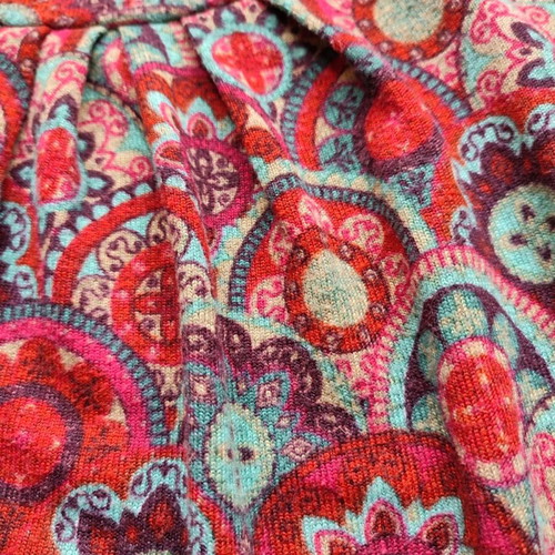 Warm short dress with short sleeves style Desigual like new, red, size M