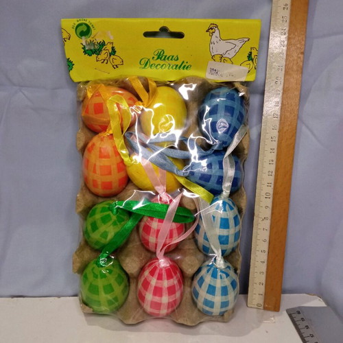 Paper hanging eggs new, pack of 12, 6 centimeters