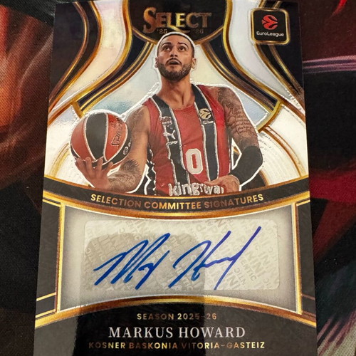 2025-26 Panini Select Euroleague Markus Howard autograph card