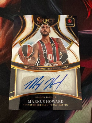 2025-26 Panini Select Euroleague Markus Howard autograph card