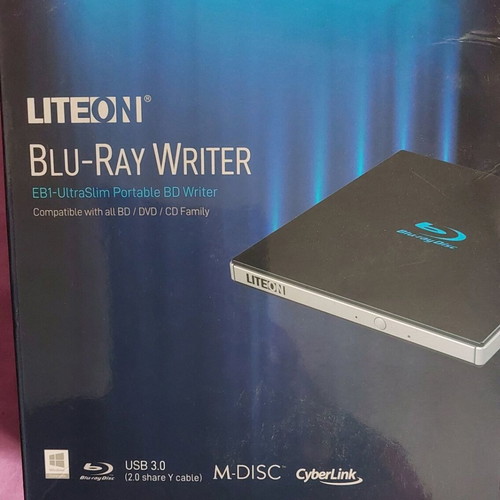 LiteOn EB1 Ultraslim BD/DVD/CD Writer new with USB 3.0