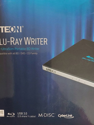 LiteOn EB1 Ultraslim BD/DVD/CD Writer new with USB 3.0