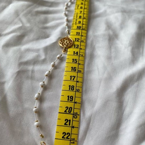 Boho anklet with 24K gold-plated mandala charm made to order