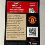 Gary Neville Retro Threads sticker card like new