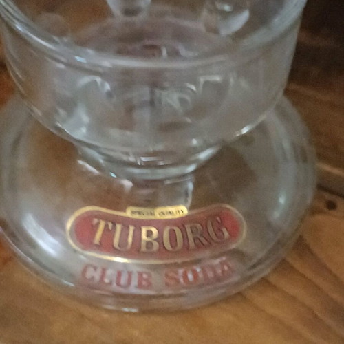 Tuborg glass tealight holder like new